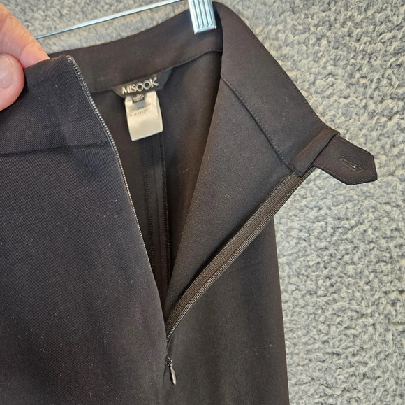 Misook Black Crepe Side Zip & Button Straight Leg Casual To Dressy Pants Sz M. - Picture 11 of 11